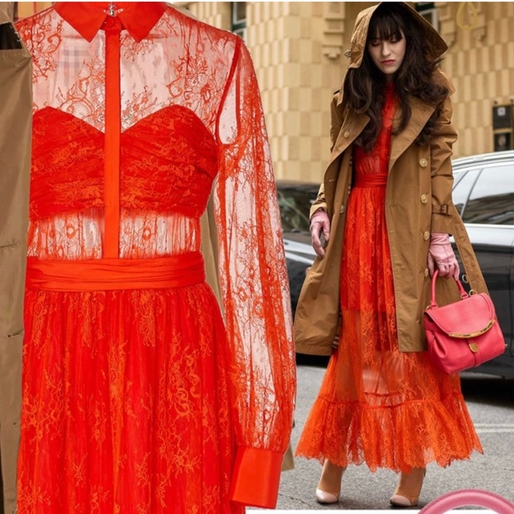 SELF-PORTRAIT Maxi Lace Dress w/ Tags Size: M | US6, UK10 - Picture 4 of 16